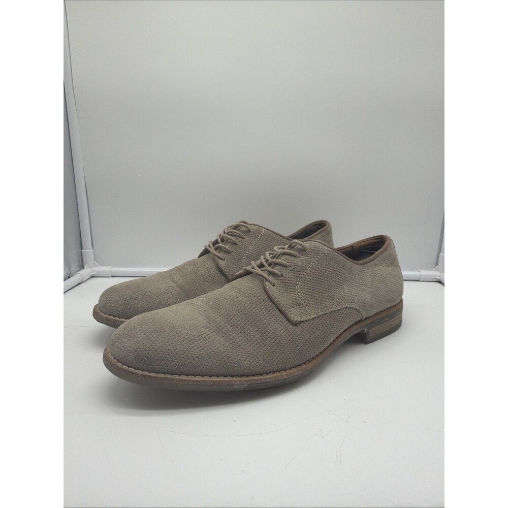 Saks 5th Avenue “Blue” Men’s Taupe Suede Textured Leather Shoes Size 9 1/2 M
